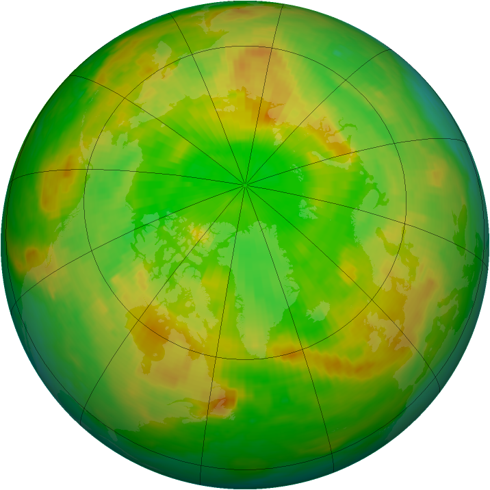 Arctic ozone map for 22 June 1980